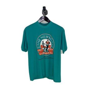 NEWSDAY Marathon 1994 T-shirt L Teal Vintage